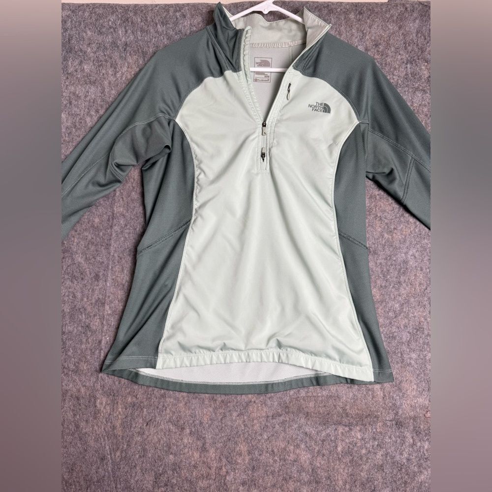 The North Face FlashDry 1/4 Zip Jacket Women's Medium Green Athleisure‎ Running